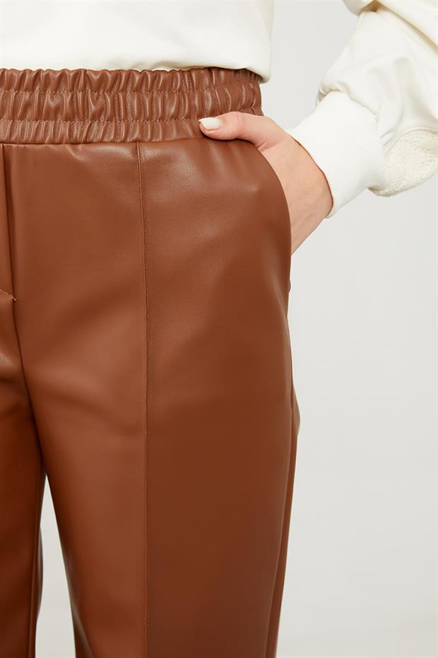 Taba Boru Paça Suni Deri Pantolon