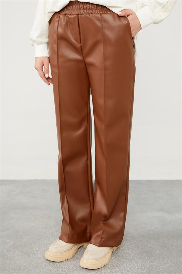 Taba Boru Paça Suni Deri Pantolon