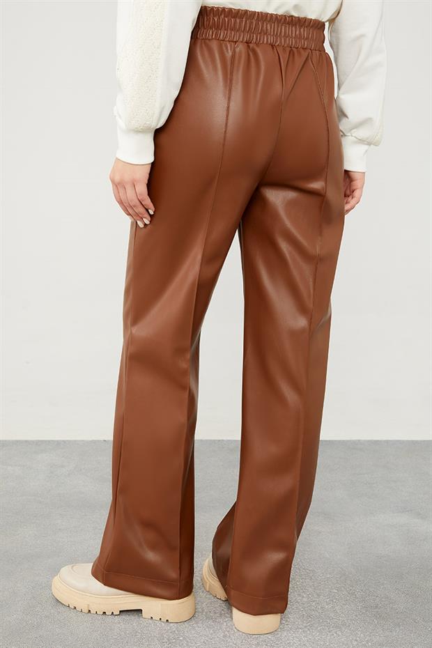 Taba Boru Paça Suni Deri Pantolon