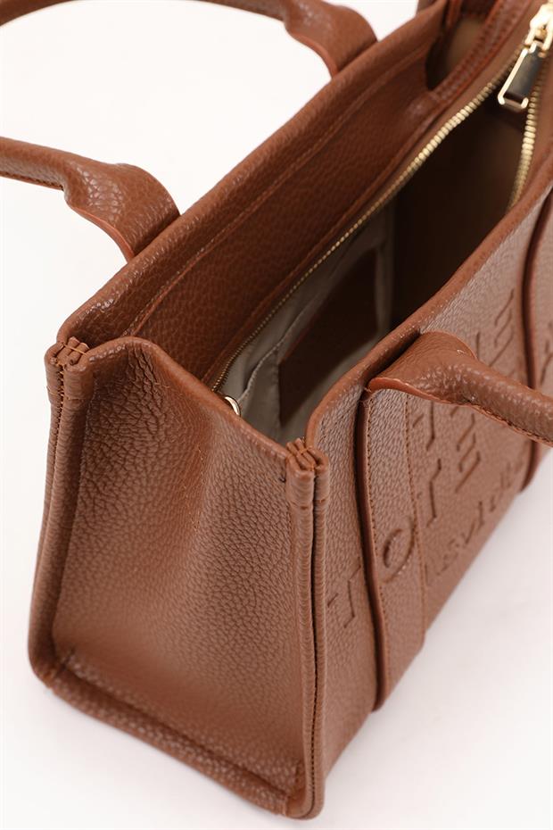 Taba Çılarılabilir Askı Yazı Baskılı El Çantası