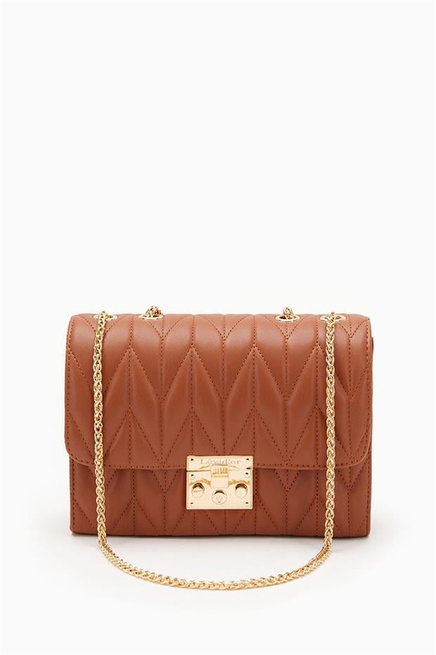 Taba Gold Zincirli Kapitone Omuz Çantası