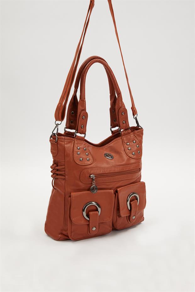 Taba Kuş Gözü Detaylı Omuz Çantası