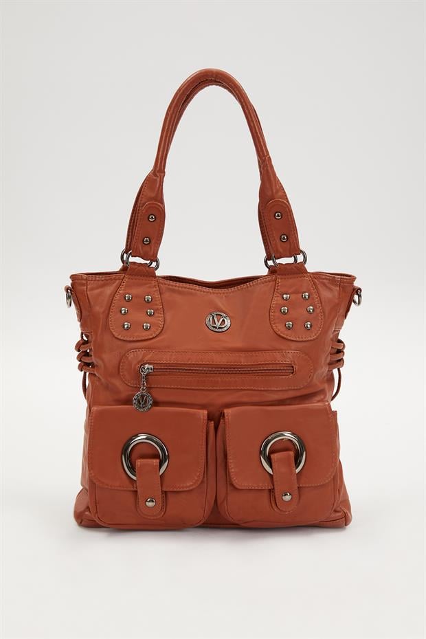 Taba Kuş Gözü Detaylı Omuz Çantası