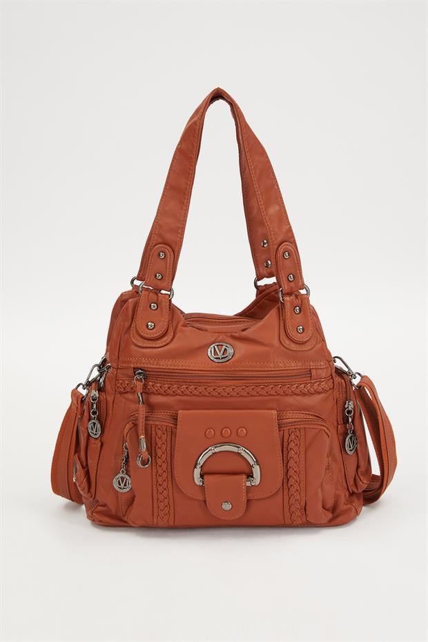 Taba Kanguru Cep Detaylı Omuz Çantası