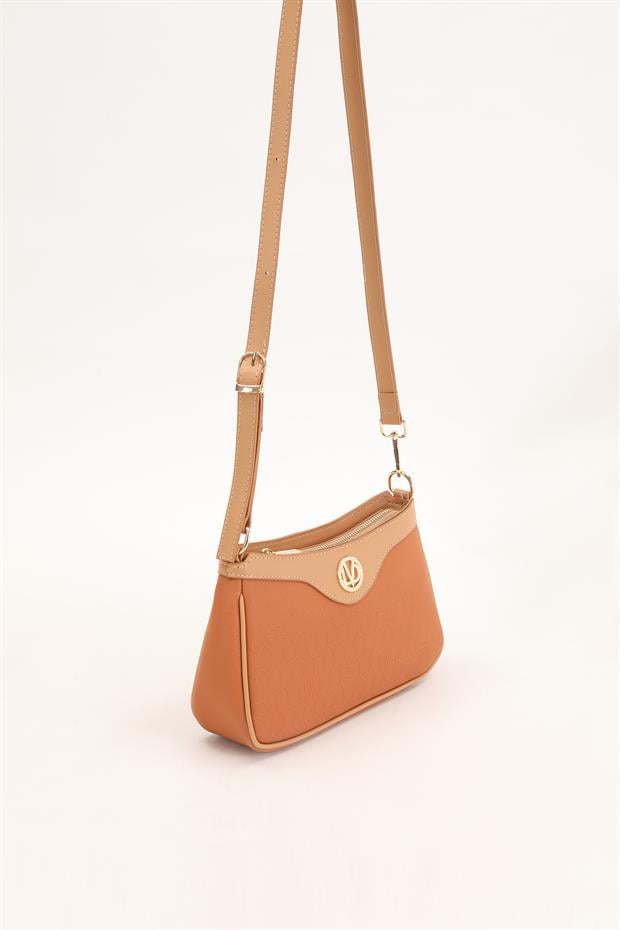 Taba Fermuarlı Petek Desen Omuz Çantası