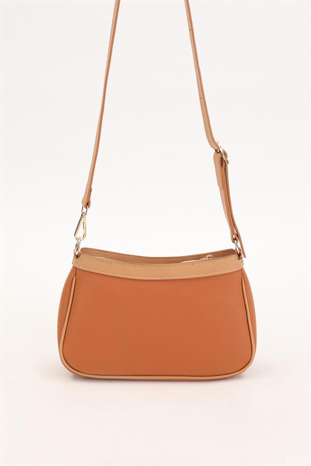 Taba Fermuarlı Petek Desen Omuz Çantası