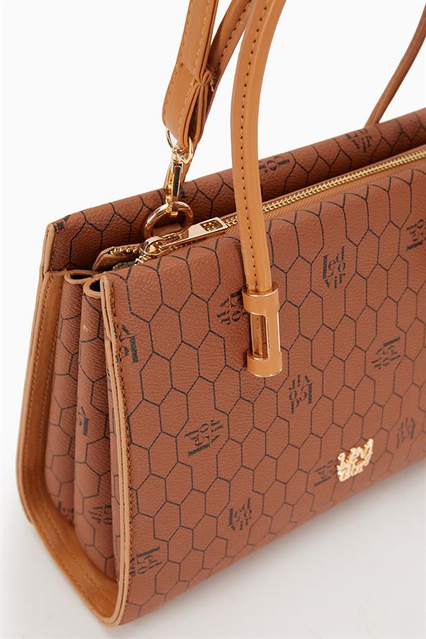 Taba Petek Baskılı Üç Gözlü El Çantası