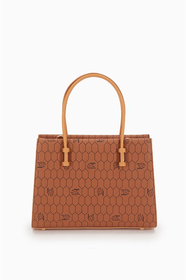 Taba Petek Baskılı Üç Gözlü El Çantası