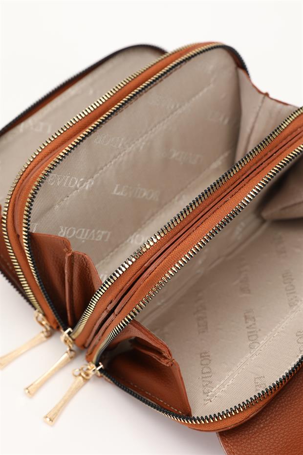 Taba Üç Bölmeli Zincir Askılı Omuz Çantası