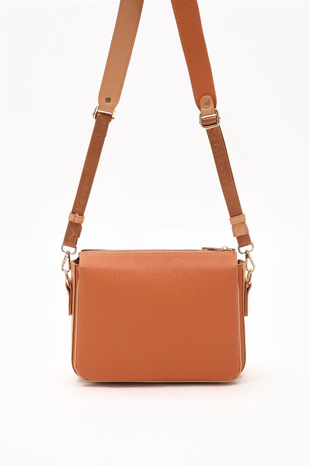 Taba Yazı Baskılı Omuz Çantası