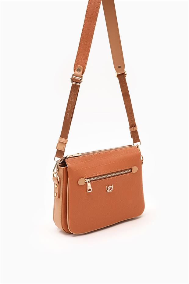 Taba Yazı Baskılı Omuz Çantası