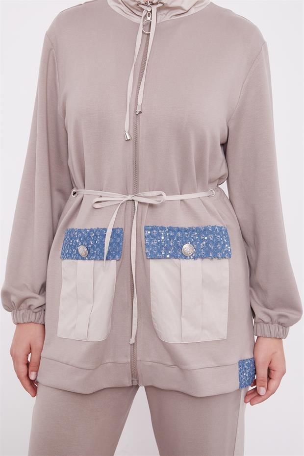 Taş Cebi İşleme Detaylı Ceket Takım