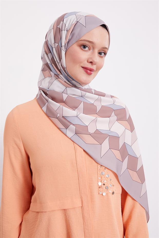 Taş Geometrik Desen Club Şal