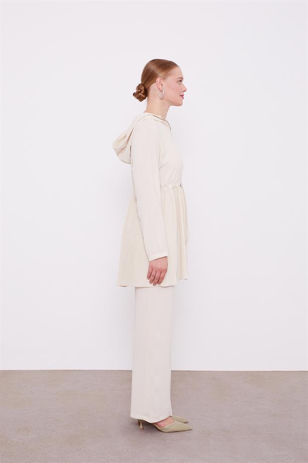 Taş Kapusonlu Beli İp Buzgulu İkili Takım