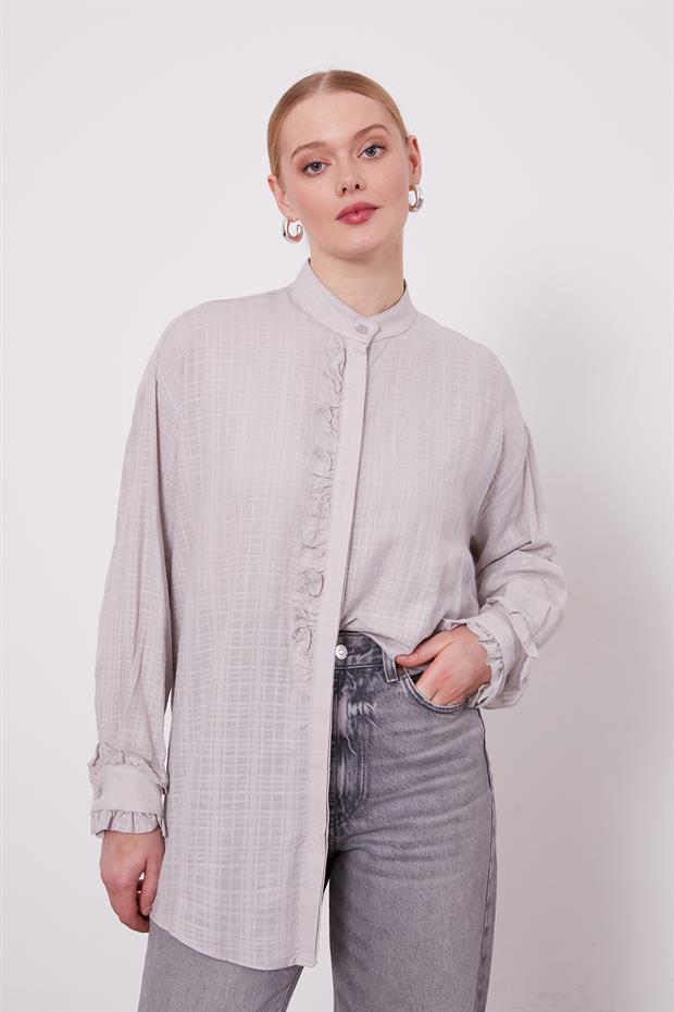 Taş Patı Fırfırlı Gömlek