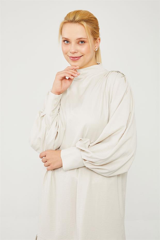 Taş Taş Apolet Detaylı Pantolonlu Takım