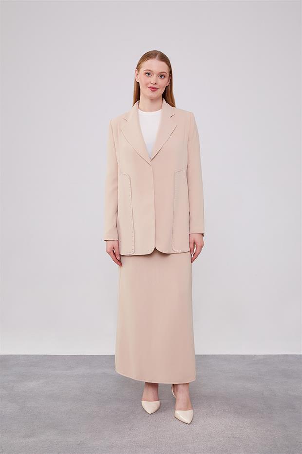 Taş Taş Detaylı Ceket Takım