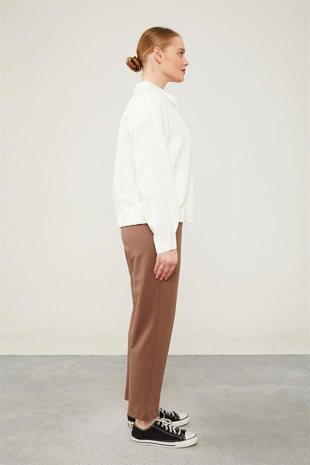 Toprak Beli Lastikli Bağıcıklı Pantolon