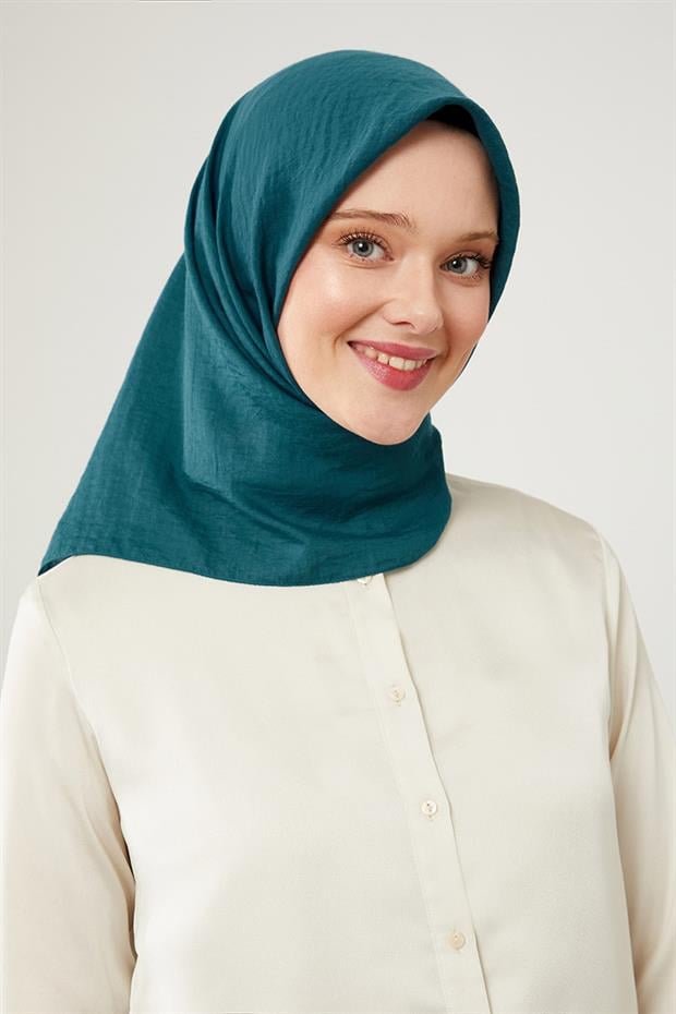 Turkuaz Düz Lüx Pamuk Cazz Eşarp