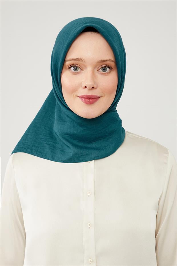 Turkuaz Düz Lüx Pamuk Cazz Eşarp