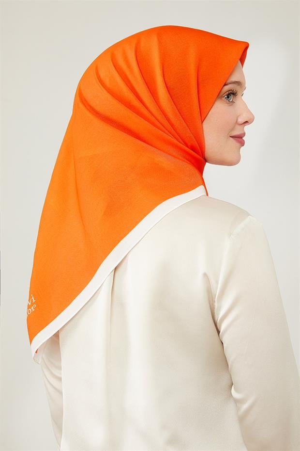 Turuncu Biye Renk Geçişli Prag Eşarp