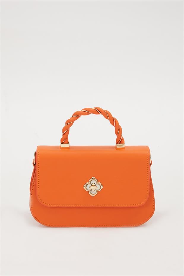 Turuncu Burgu Desen El Çantası