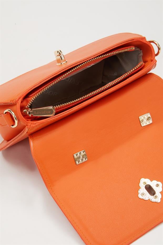 Turuncu Burgu Desen El Çantası