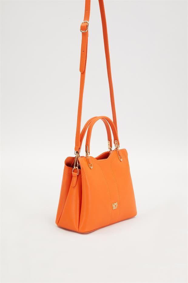 Turuncu Dikiş Detaylı El Çantası