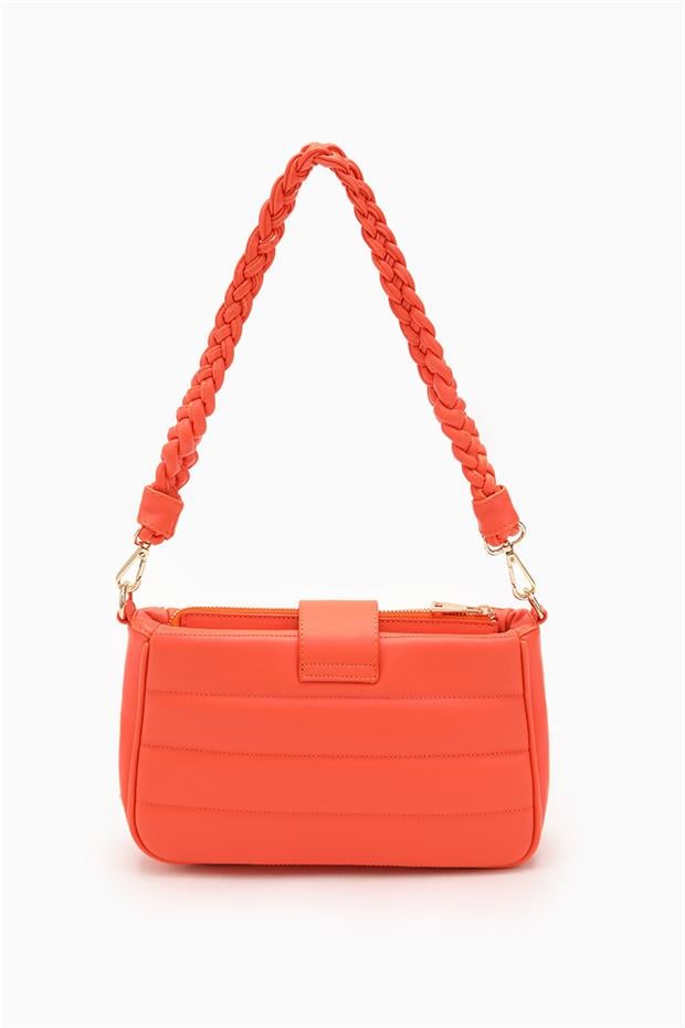 Turuncu Kapitone Çıkarılabilir Askılı Omuz Çantası