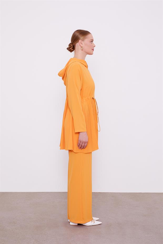 Turuncu Kapusonlu Beli İp Buzgulu İkili Takım