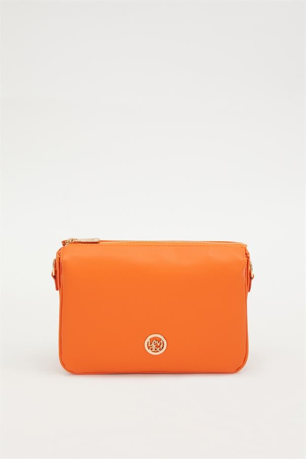 Turuncu Petek Kabartmalı Omuz Çantası