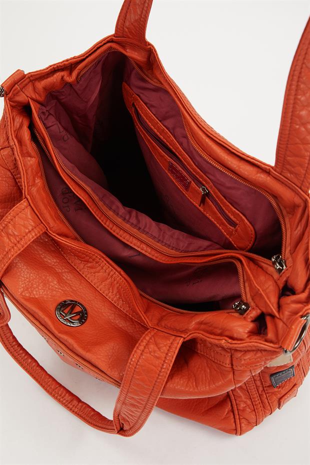 Turuncu Renk Detaylı Omuz Çantası