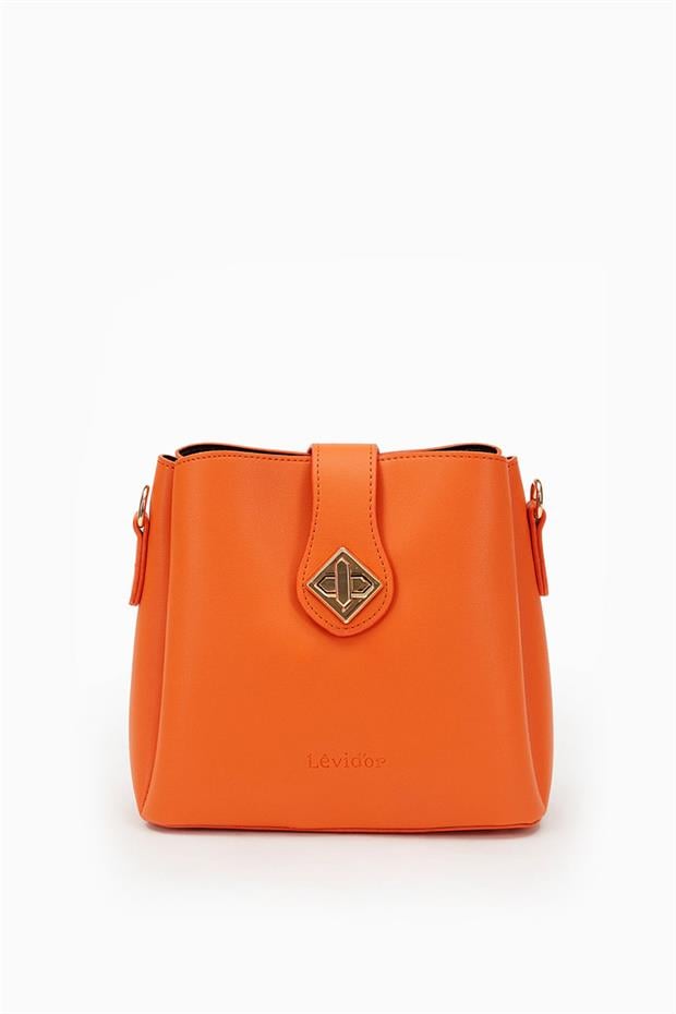 Turuncu Üç Bölmeli Omuz Çantası