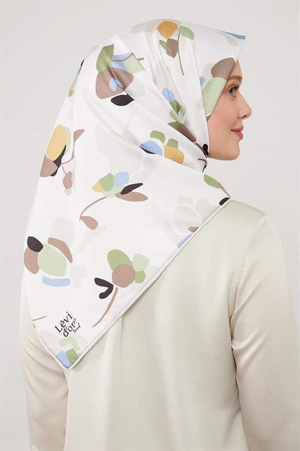 Vizon Asimetrik Deseni Twill Eşarp