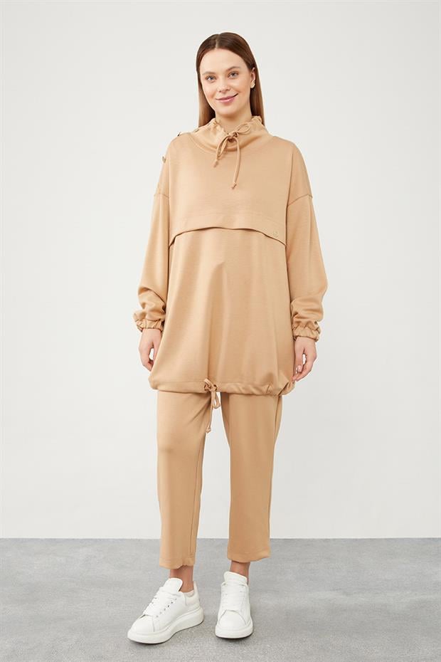 Vizon Boyunu Ayarlanabilir İp Detaylı Spor Takım