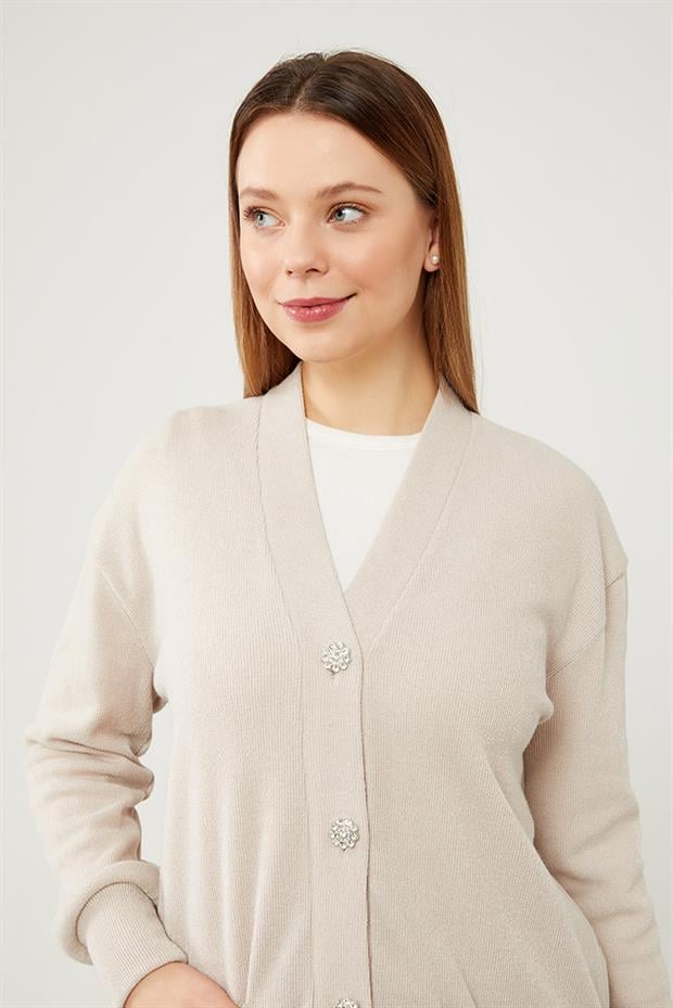 Vizon Desenli Hırkalı Triko Takım