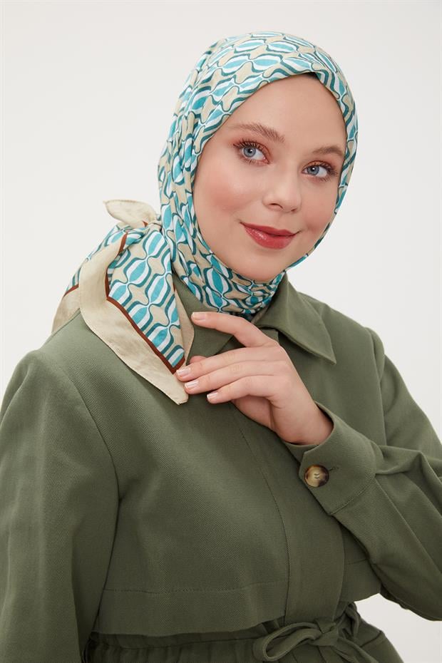 Vizon Elips Desen Modal İpek Eşarp