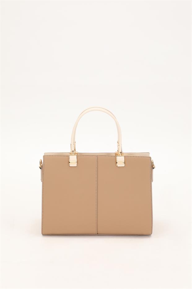 Vizon - Krem Çok Gözlü El Çantası