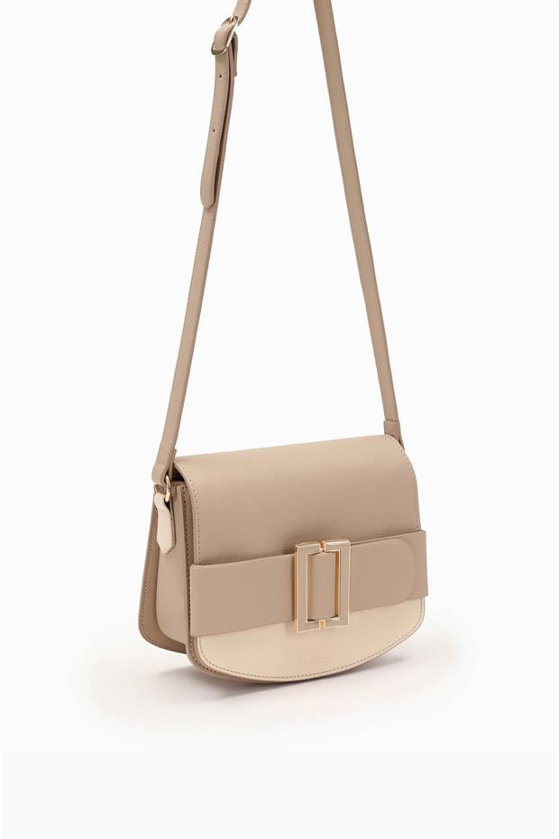 Vizon - Krem Toka Tasarımlı Omuz Çantası