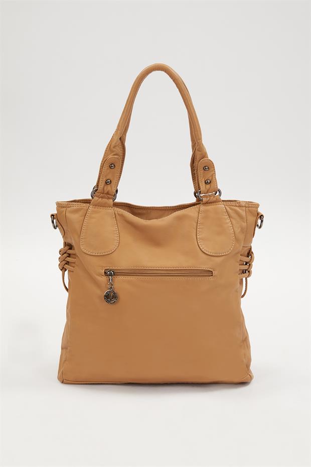 Vizon Kuş Gözü Detaylı Omuz Çantası