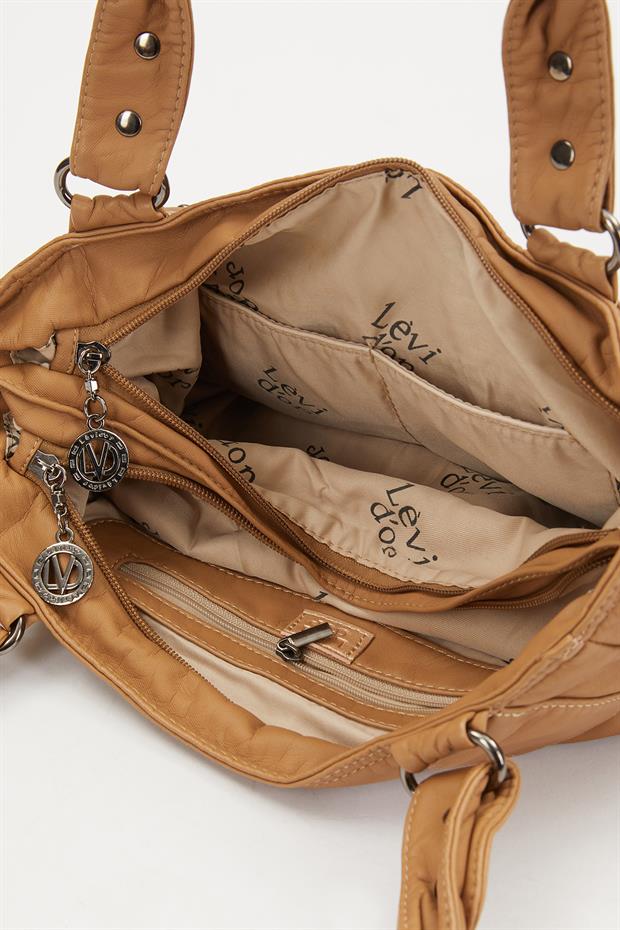 Vizon Kuş Gözü Detaylı Omuz Çantası