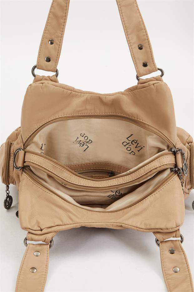 Vizon Kanguru Cep Detaylı Omuz Çantası