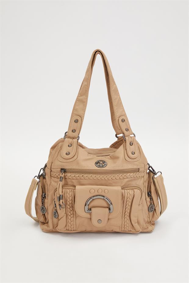 Vizon Kanguru Cep Detaylı Omuz Çantası