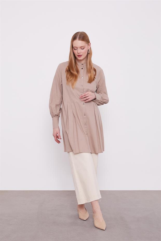 Vizon Piliseli Melanj Gömlek