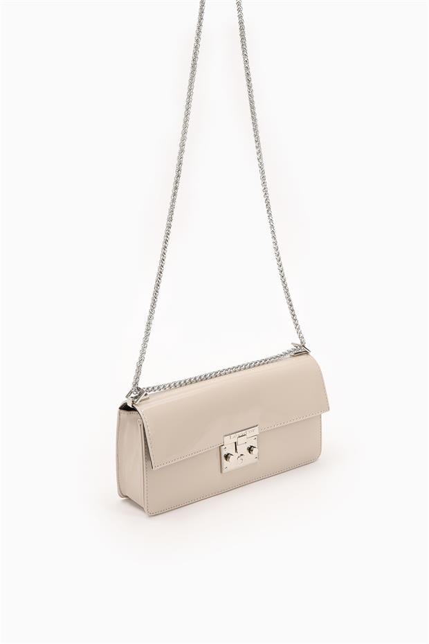 Vizon - Rugan Dikdörgen Zincirli Omuz Çantası