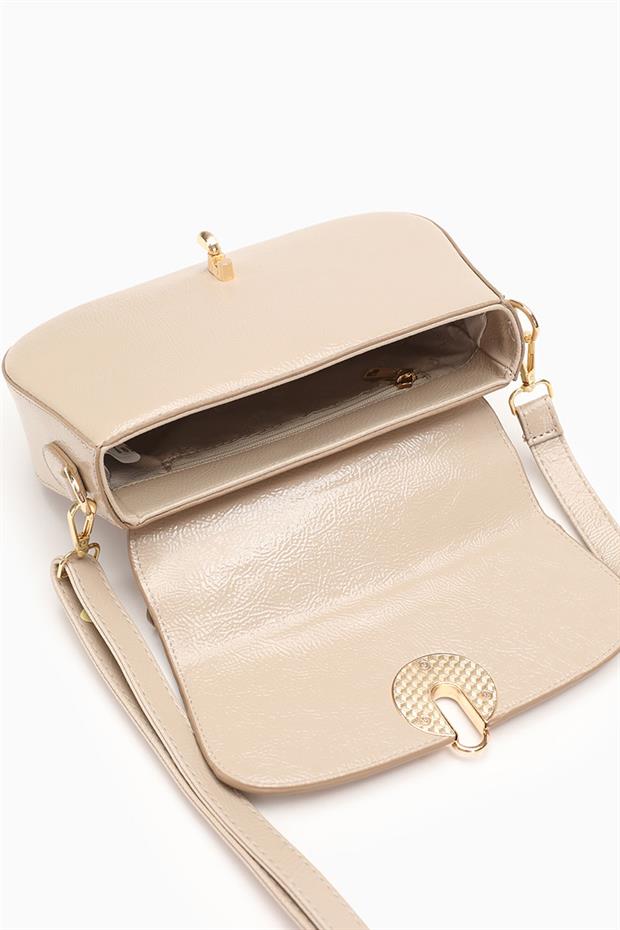 Vizon - Rugan Tek Gözlü Kilit Kapamalı El Çantası