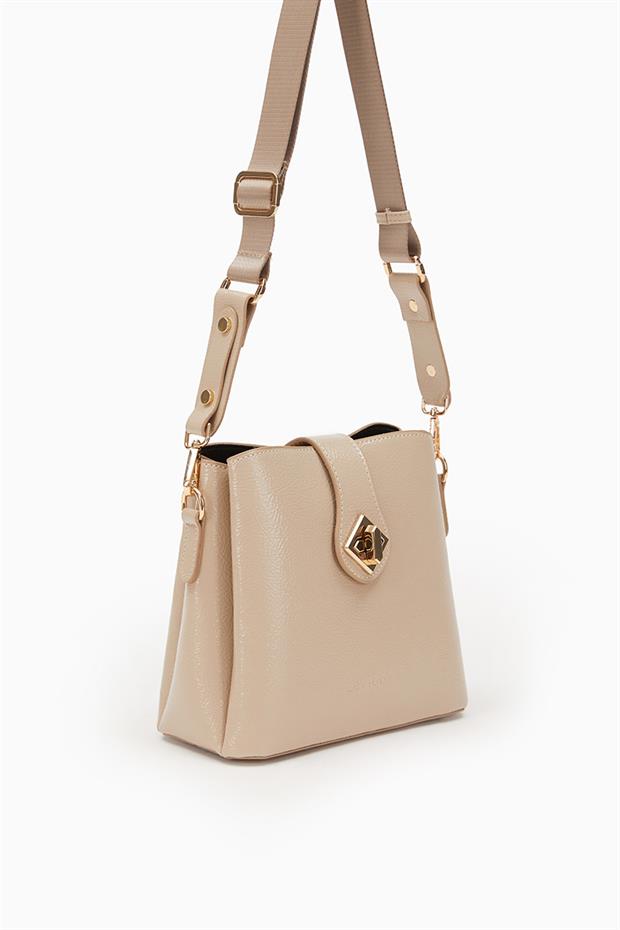 Vizon - Rugan Üç Bölmeli Omuz Çantası