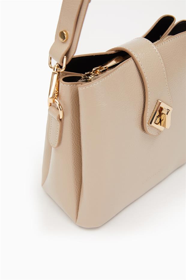 Vizon - Rugan Üç Bölmeli Omuz Çantası