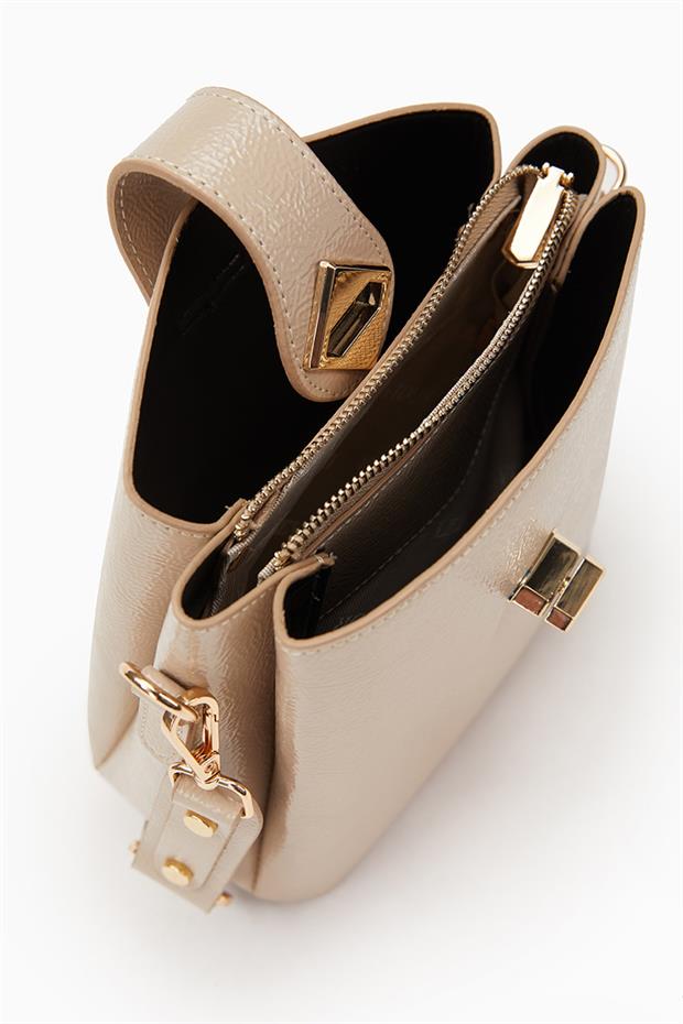 Vizon - Rugan Üç Bölmeli Omuz Çantası