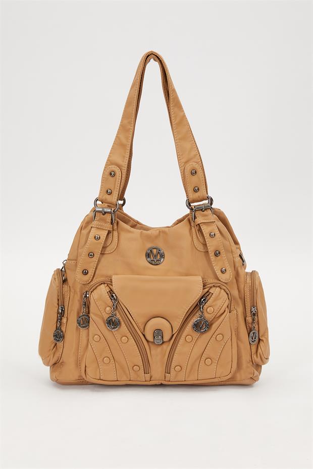 Vizon Metal Zımba Detay Omuz Çantası